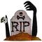36" Black & Gray Lighted Tombstone Halloween Decoration, Orange LED Lights